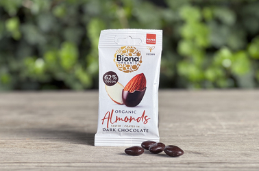 Picture of Biona Dark Chocolate Coated Almonds OUT OF STOCK £1.91