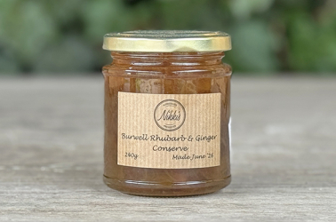 Nikki's Homemade Rhubarb and Ginger Jam 240g (not organic) Picture of Nikki's Homemade Rhubarb and Ginger Jam 240g (not organic)