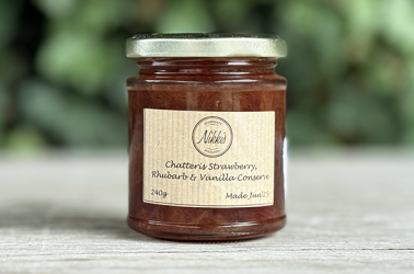 Picture of Nikki's Homemade Strawberry Rhubarb and Vanilla Jam 240g (not organic)