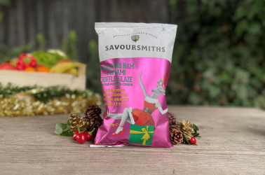 Picture of Savoursmiths crisps LIMITED EDITION Christmas Ham with Umami Truffle Glaze (not organic) 40g